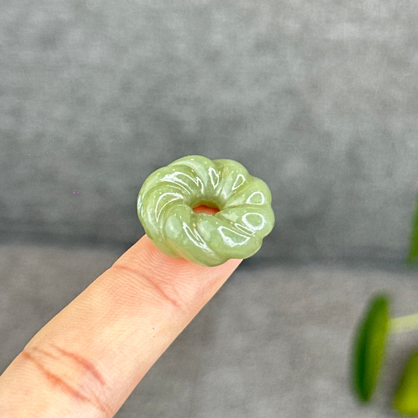 Natural Green Hetian Nephrite Jade Donut Charm