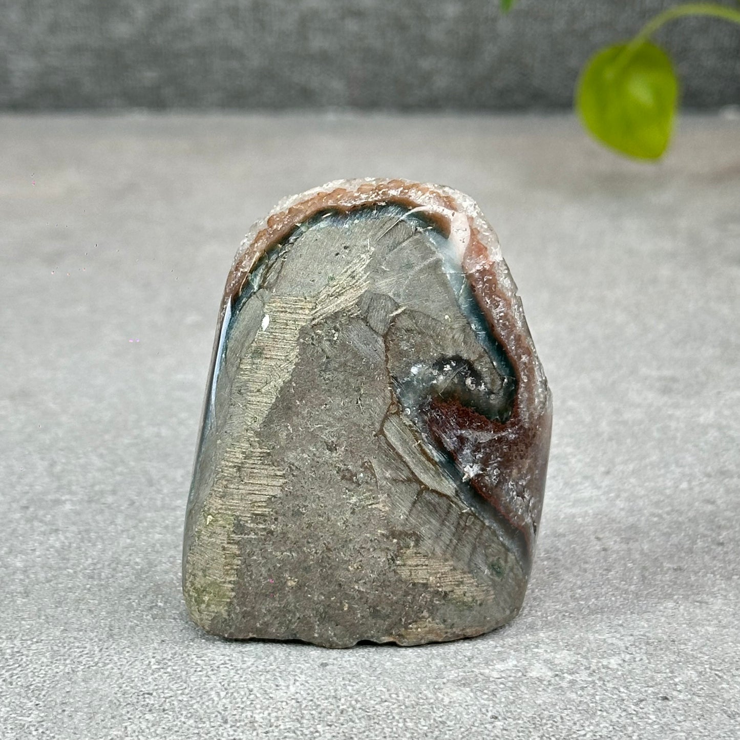 Polished Natural  Bi-Colour Amethyst Cut Base