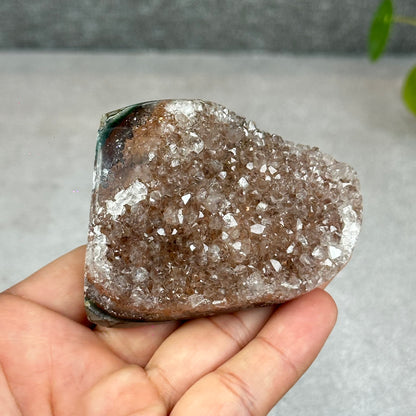 Polished Natural  Bi-Colour Amethyst Cut Base