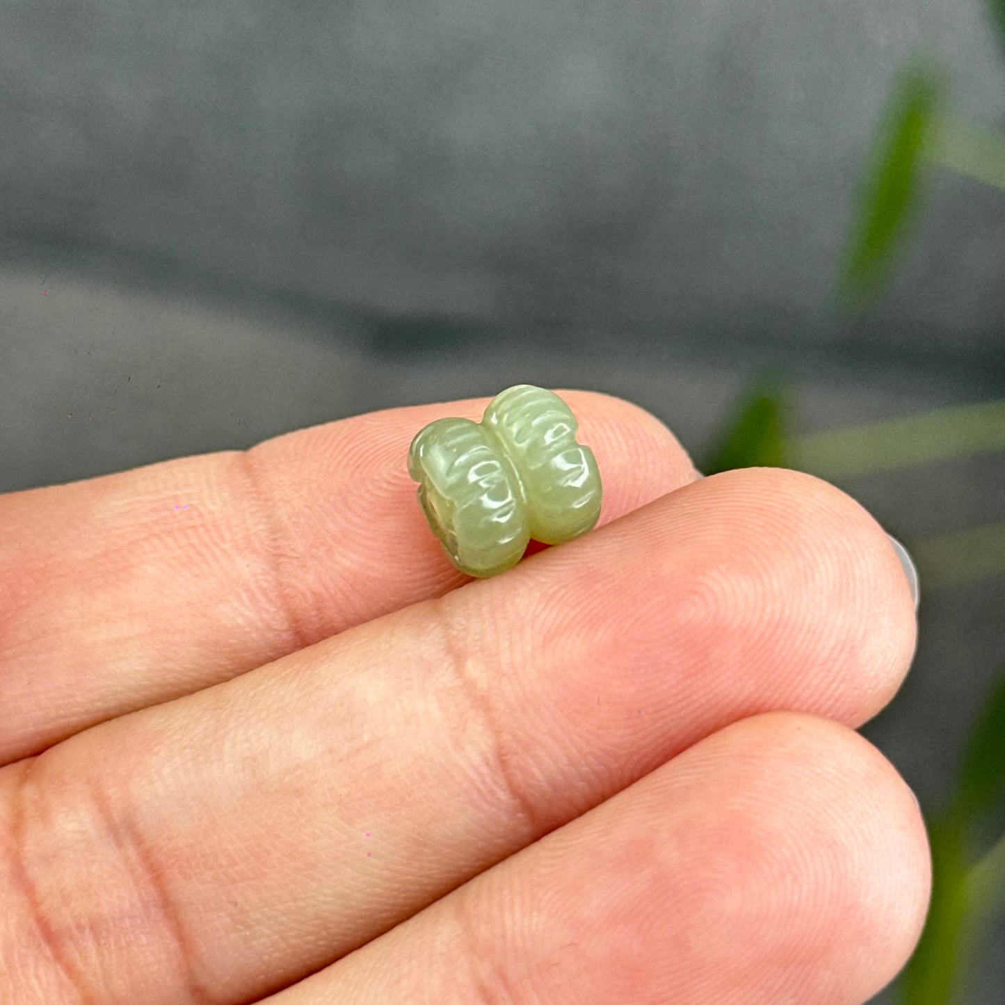 Natural Green Hetian Nephrite Jade Double Lotus Charm