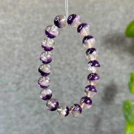 USA Natural Purple Fluorite In Quartz Bracelets Size 11 mm