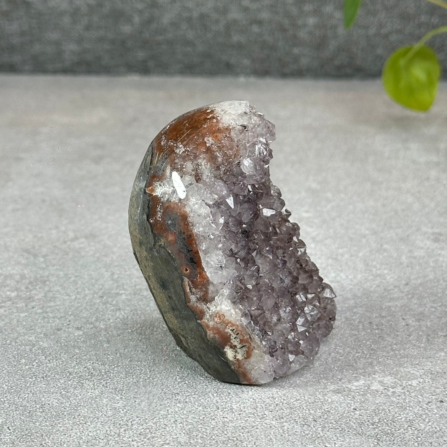 Polished Natural  Bi-Colour Amethyst Cut Base