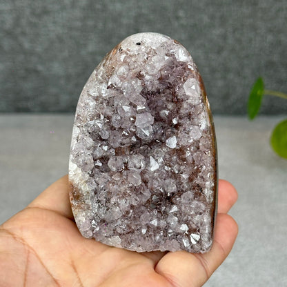 Polished Natural  Bi-Colour Amethyst Cut Base