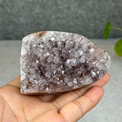 Polished Natural  Bi-Colour Amethyst Cut Base