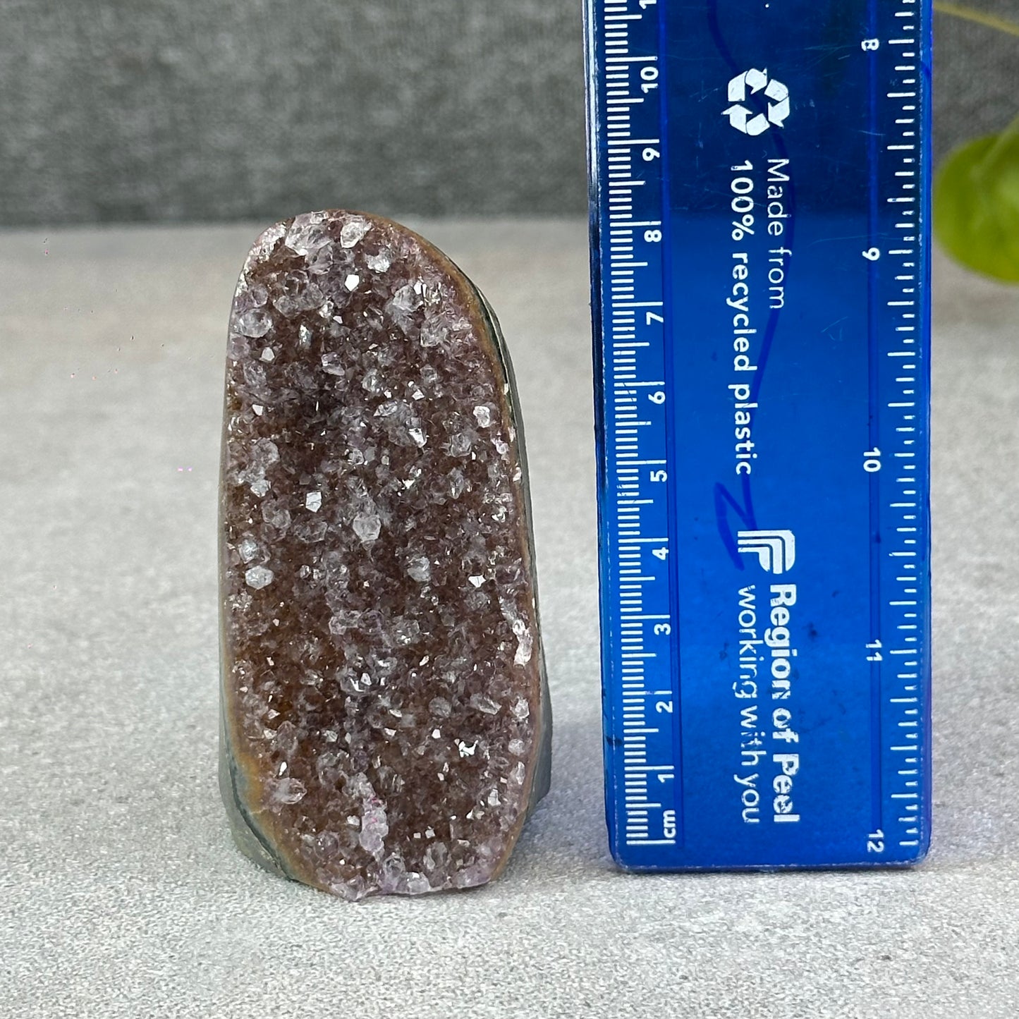 Polished Natural  Bi-Colour Amethyst Cut Base