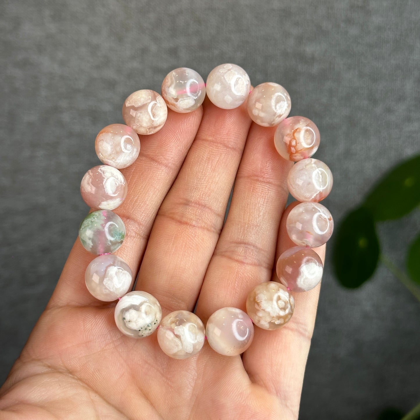 Floral Agate Bracelet Size 12.5 mm