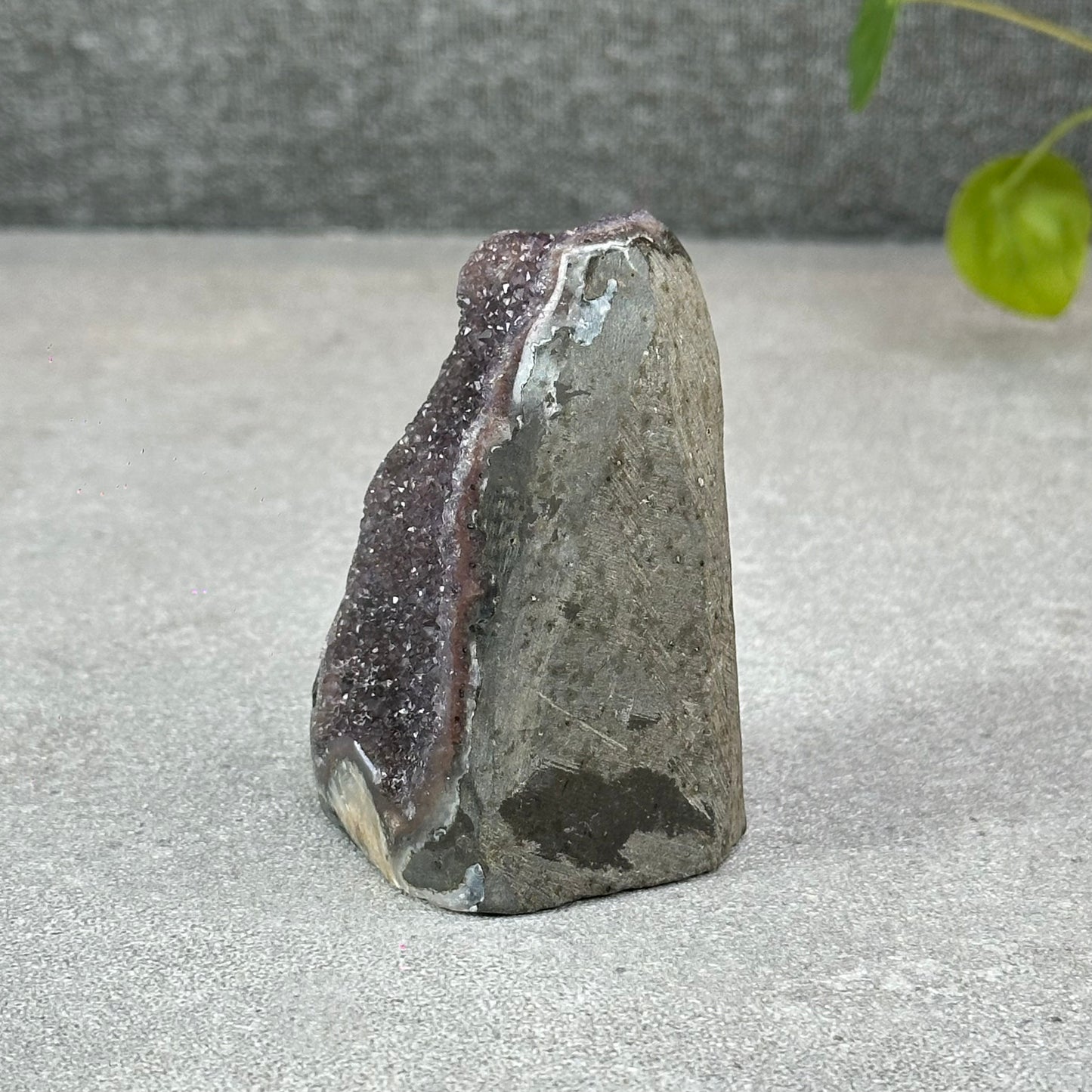 Polished Natural  Bi-Colour Amethyst Cut Base