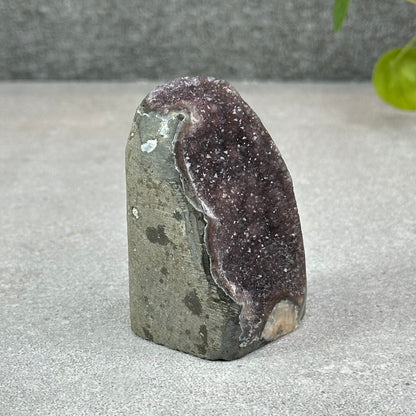 Polished Natural  Bi-Colour Amethyst Cut Base