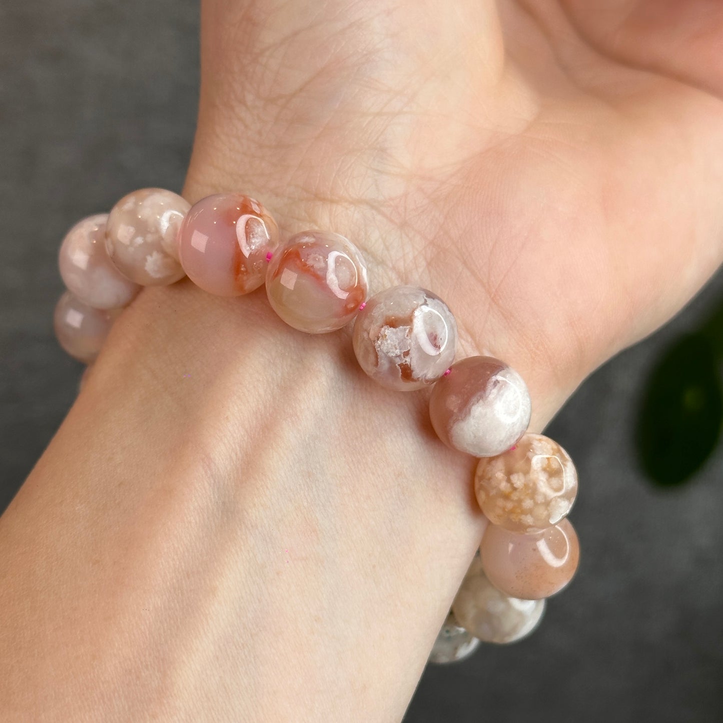 Floral Agate Bracelet Size 12.5 mm