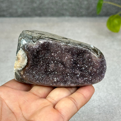 Polished Natural  Bi-Colour Amethyst Cut Base