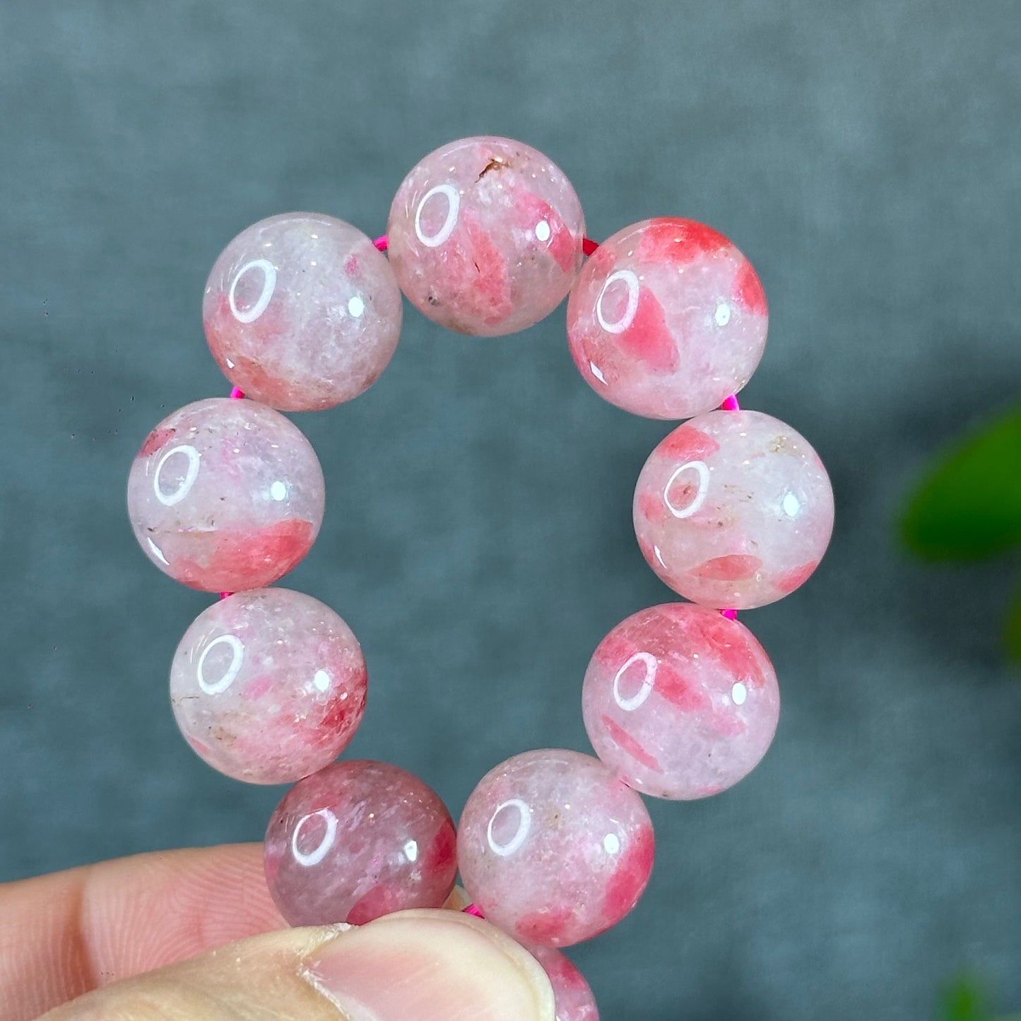 Natural Rhodonite Bracelet Size 12 mm