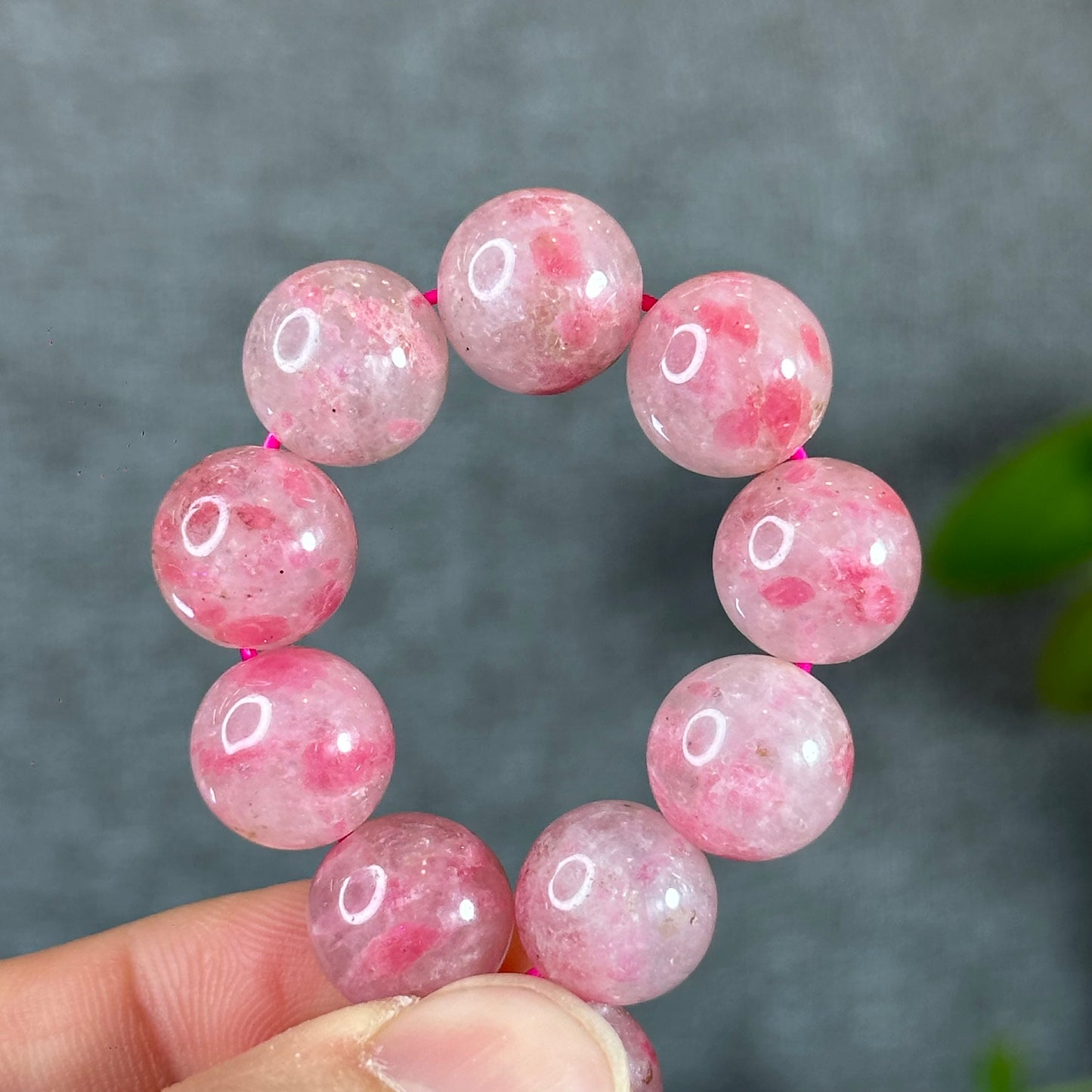 Natural Rhodonite Bracelet Size 12 mm