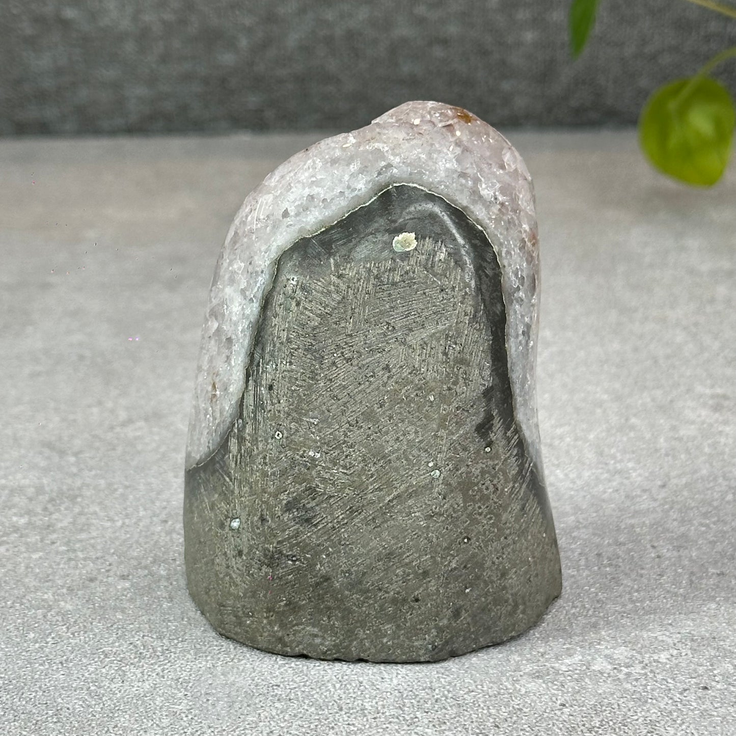 Polished Natural  Bi-Colour Amethyst Cut Base