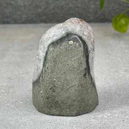 Polished Natural  Bi-Colour Amethyst Cut Base