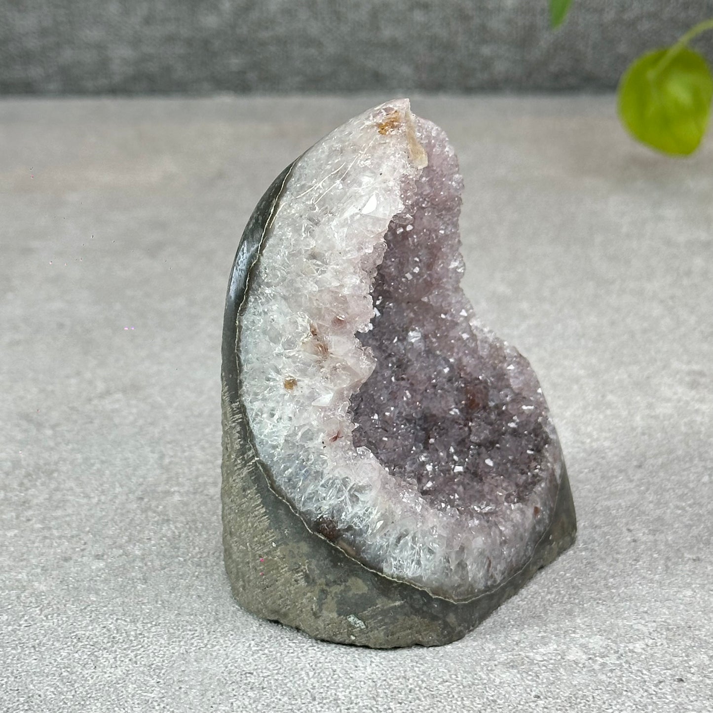 Polished Natural  Bi-Colour Amethyst Cut Base