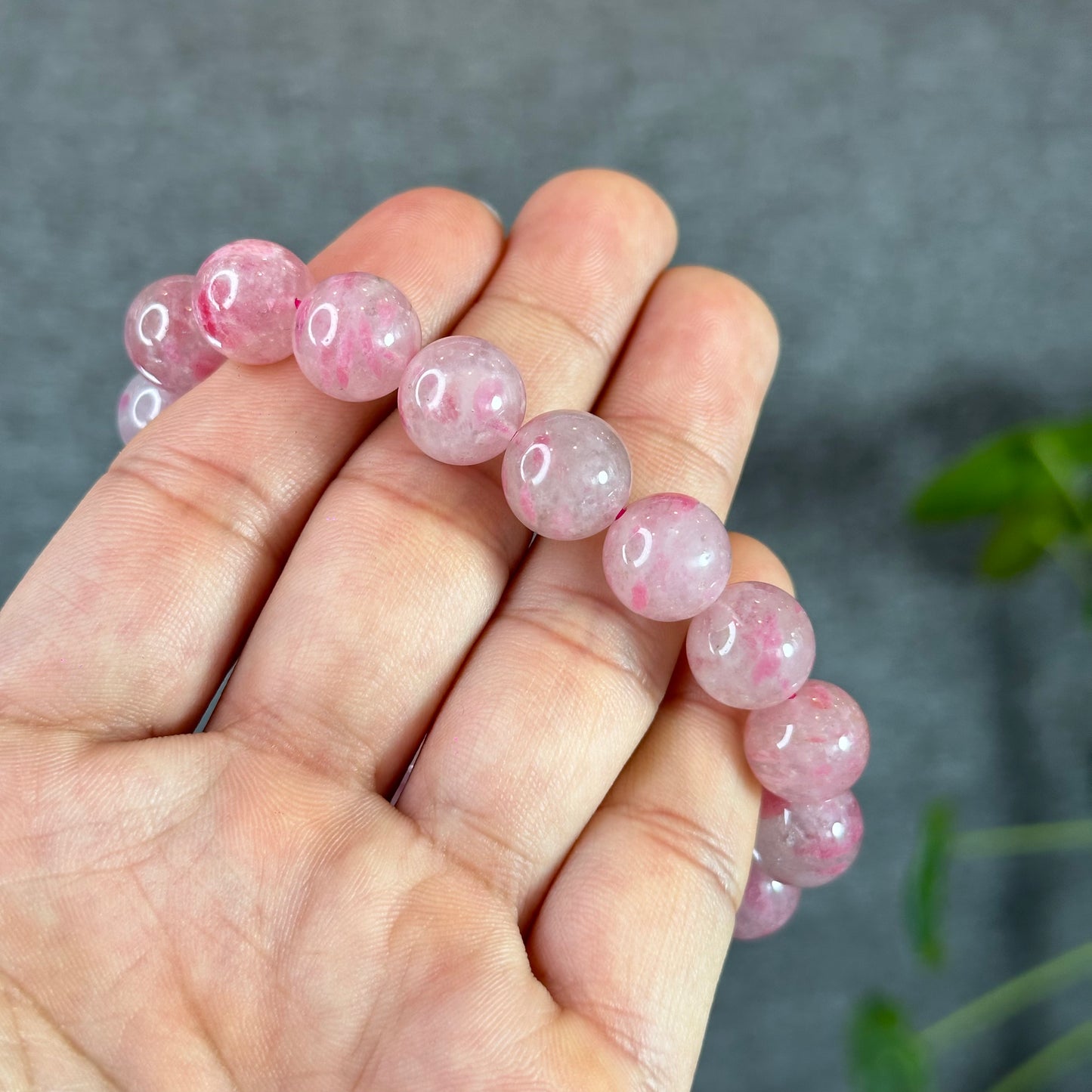 Natural Rhodonite Bracelet Size 12 mm