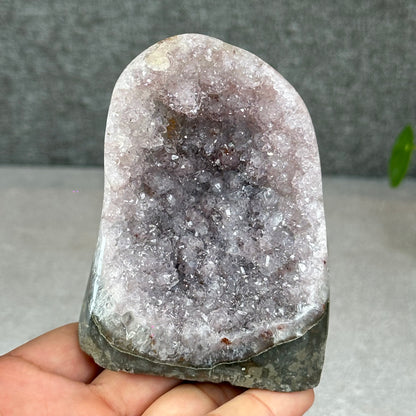 Polished Natural  Bi-Colour Amethyst Cut Base
