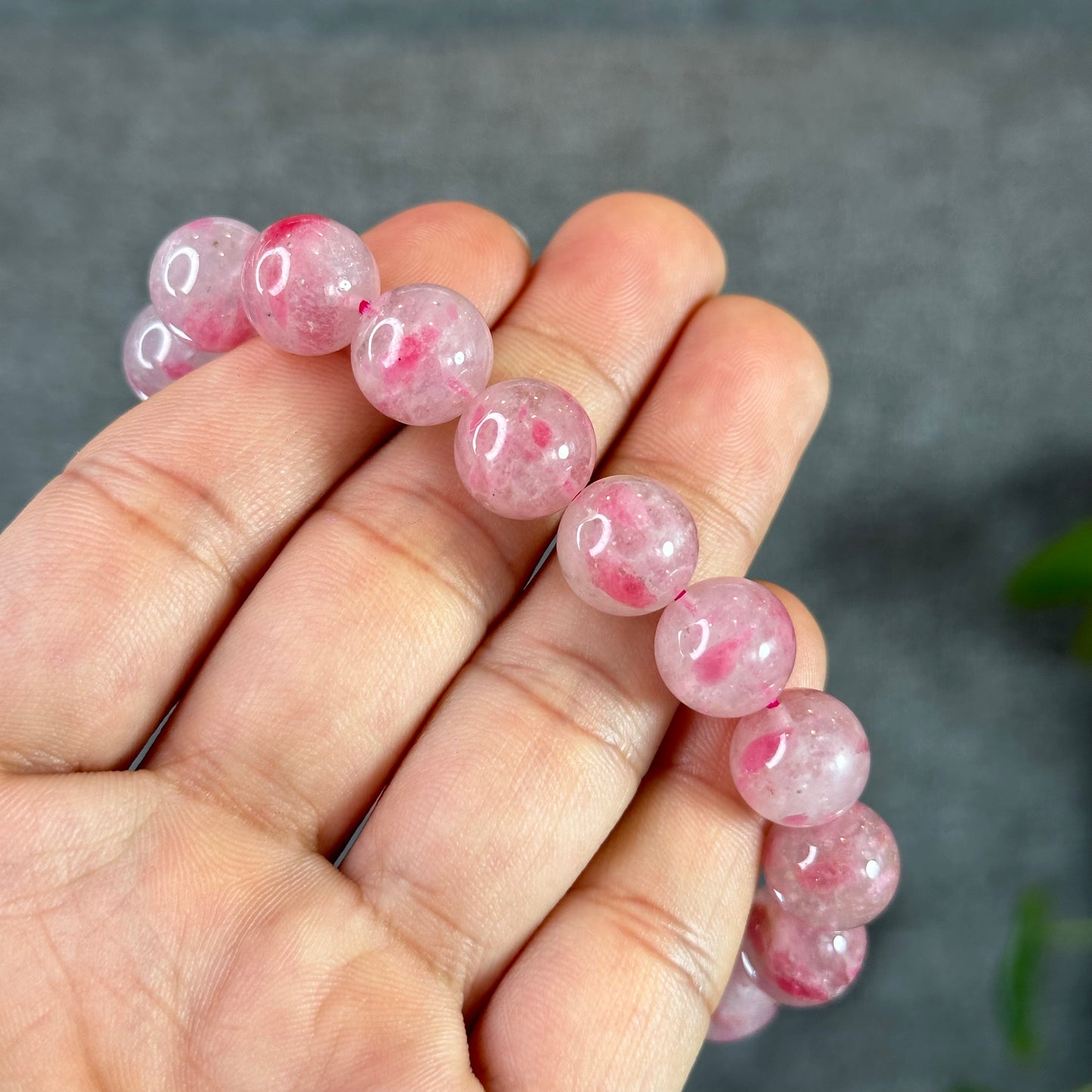 Natural Rhodonite Bracelet Size 12 mm