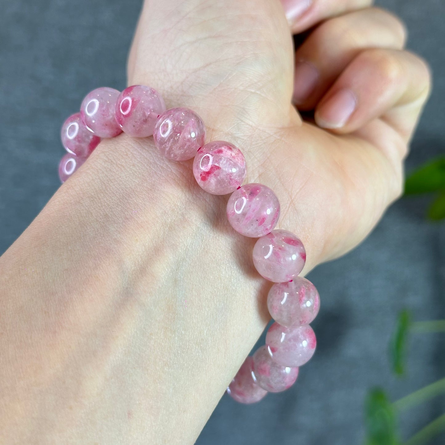 Natural Rhodonite Bracelet Size 12 mm