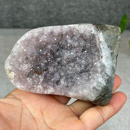 Polished Natural  Bi-Colour Amethyst Cut Base