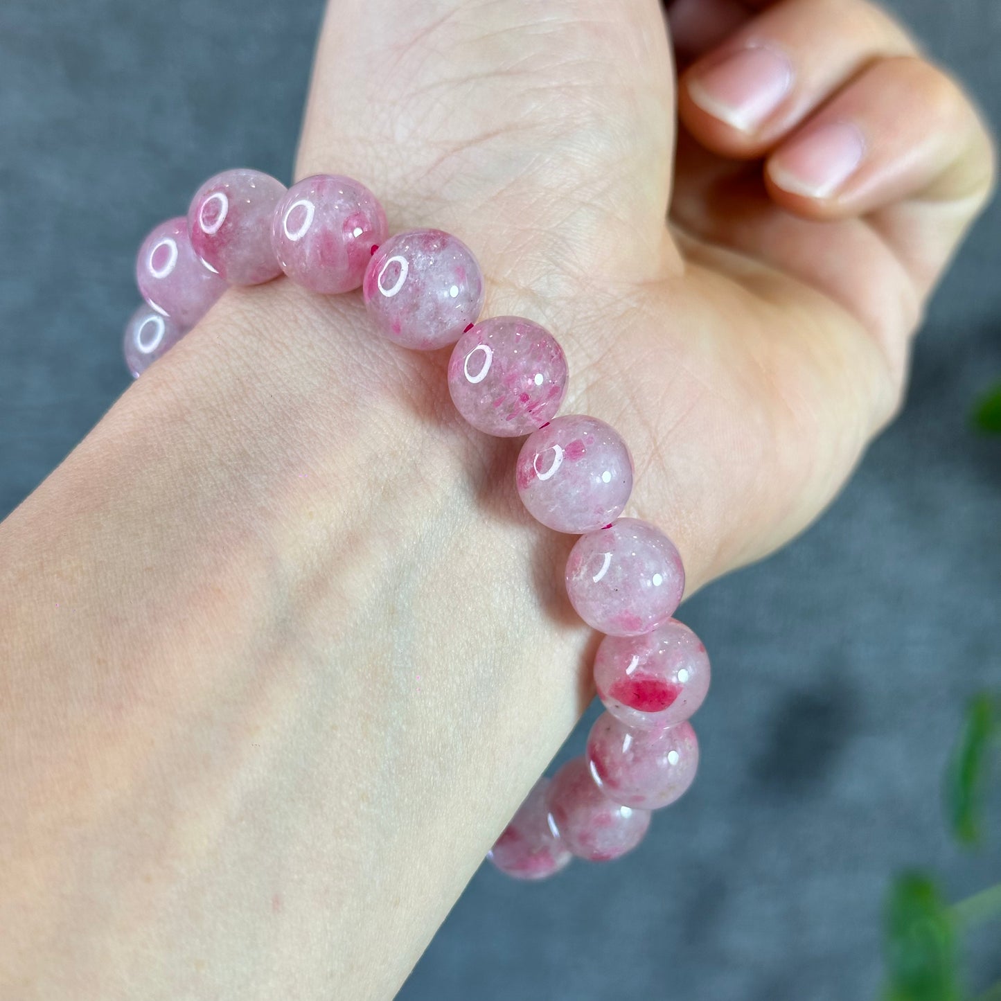 Natural Rhodonite Bracelet Size 12 mm