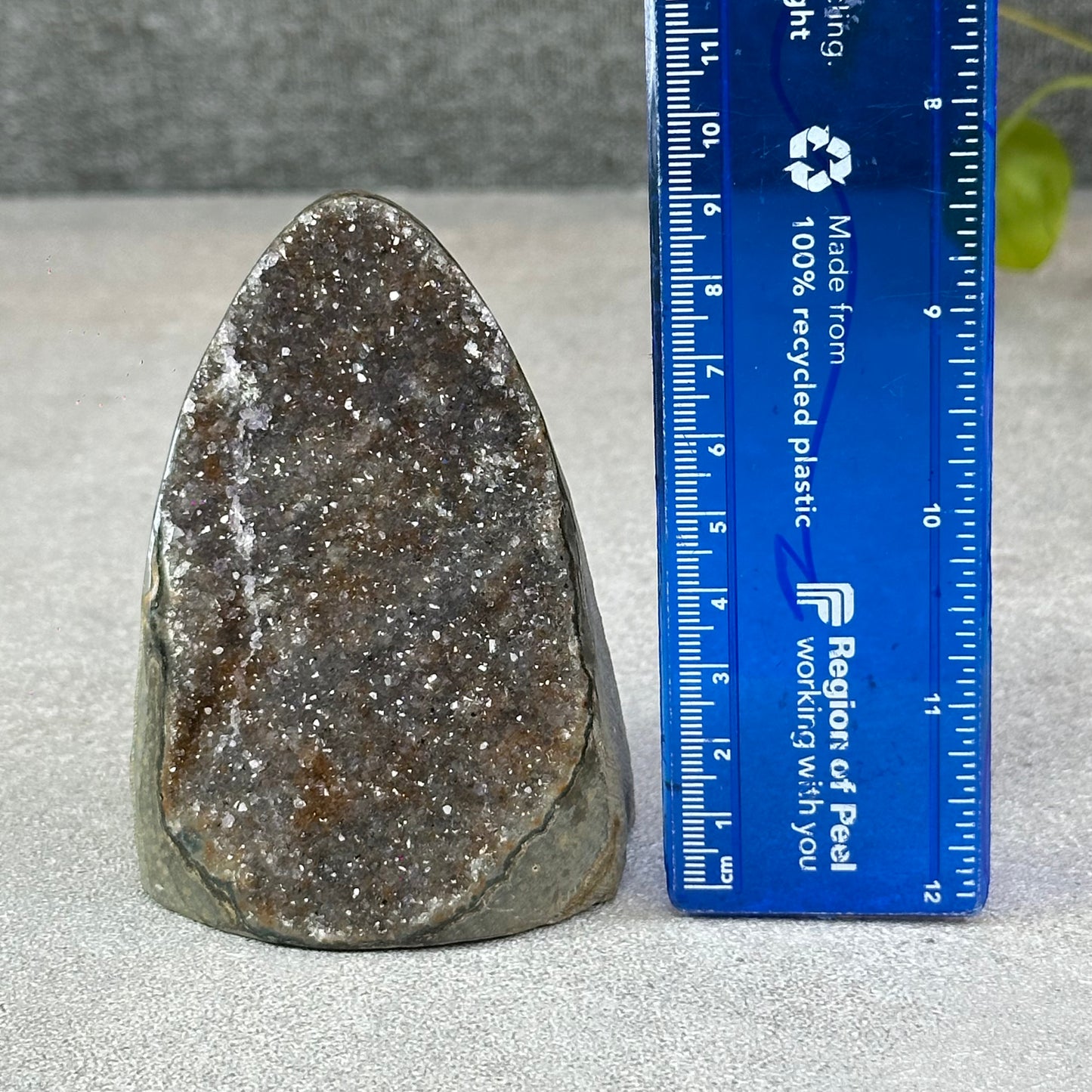Polished Natural  Bi-Colour Amethyst Cut Base
