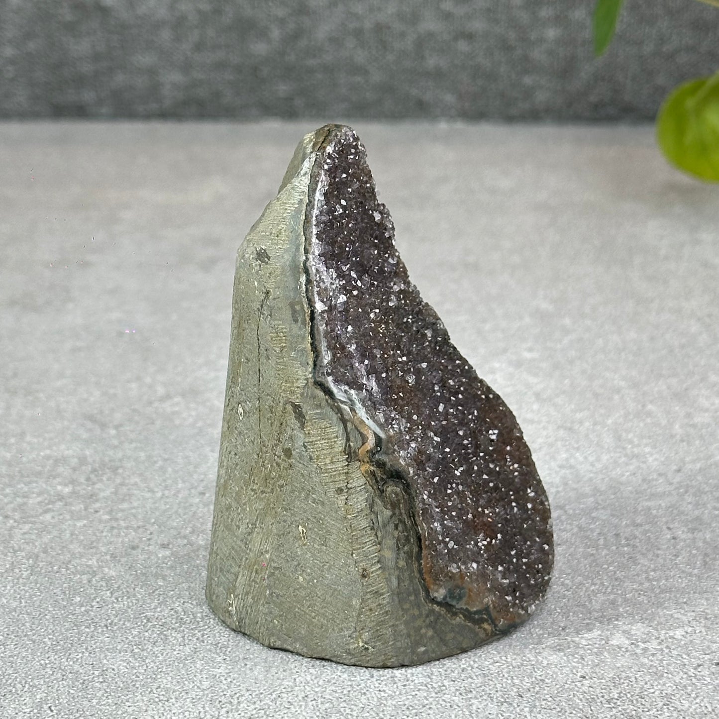 Polished Natural  Bi-Colour Amethyst Cut Base
