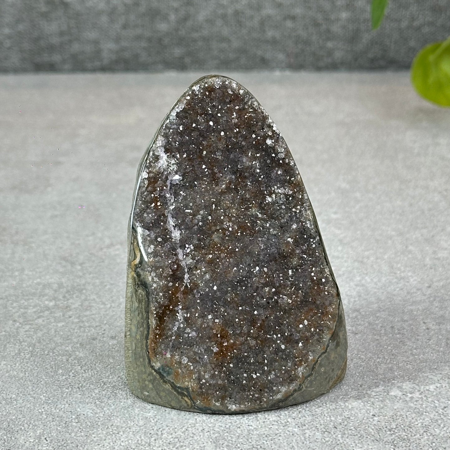 Polished Natural  Bi-Colour Amethyst Cut Base
