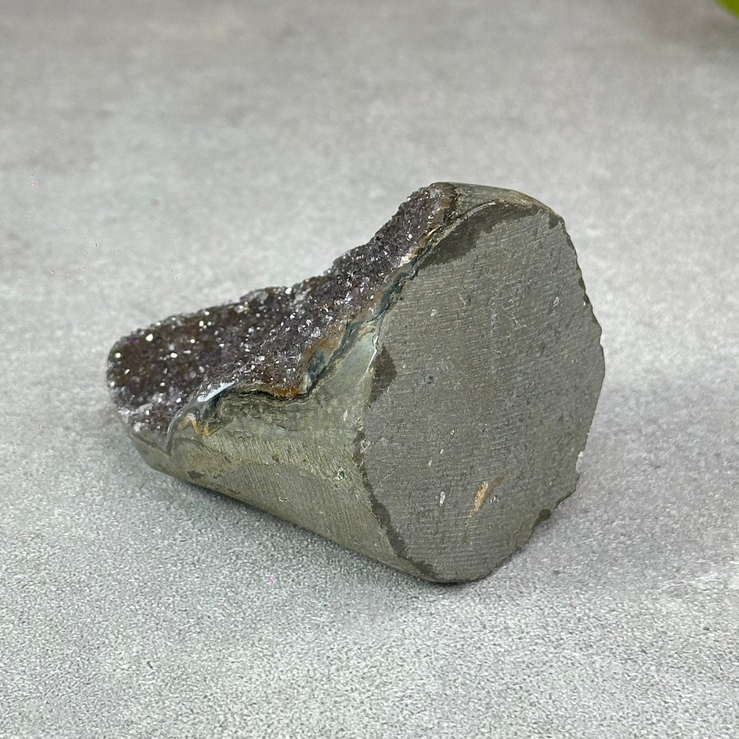 Polished Natural  Bi-Colour Amethyst Cut Base