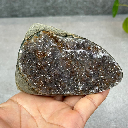 Polished Natural  Bi-Colour Amethyst Cut Base