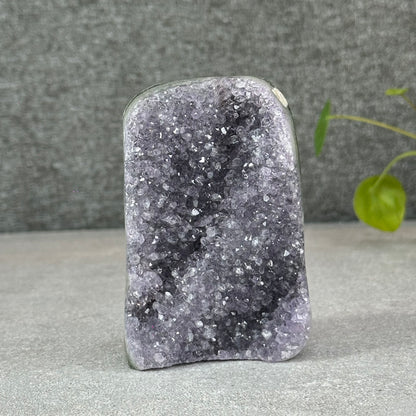 Polished Natural  Bi-Colour Amethyst Cut Base