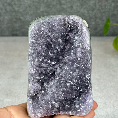 Polished Natural  Bi-Colour Amethyst Cut Base