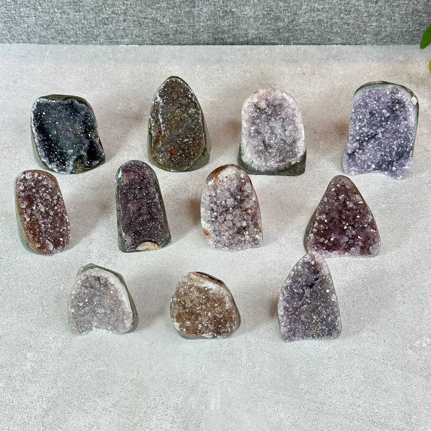 Polished Natural  Bi-Colour Amethyst Cut Base