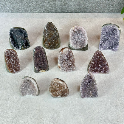 Polished Natural  Bi-Colour Amethyst Cut Base