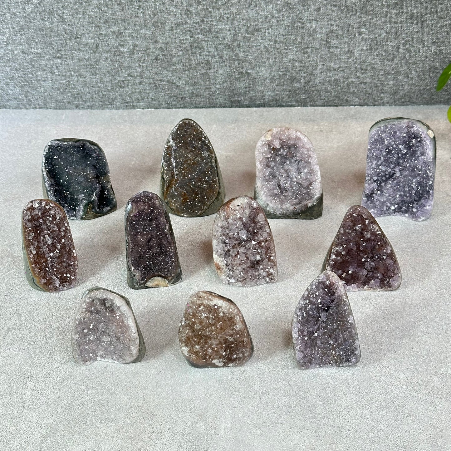 Polished Natural  Bi-Colour Amethyst Cut Base