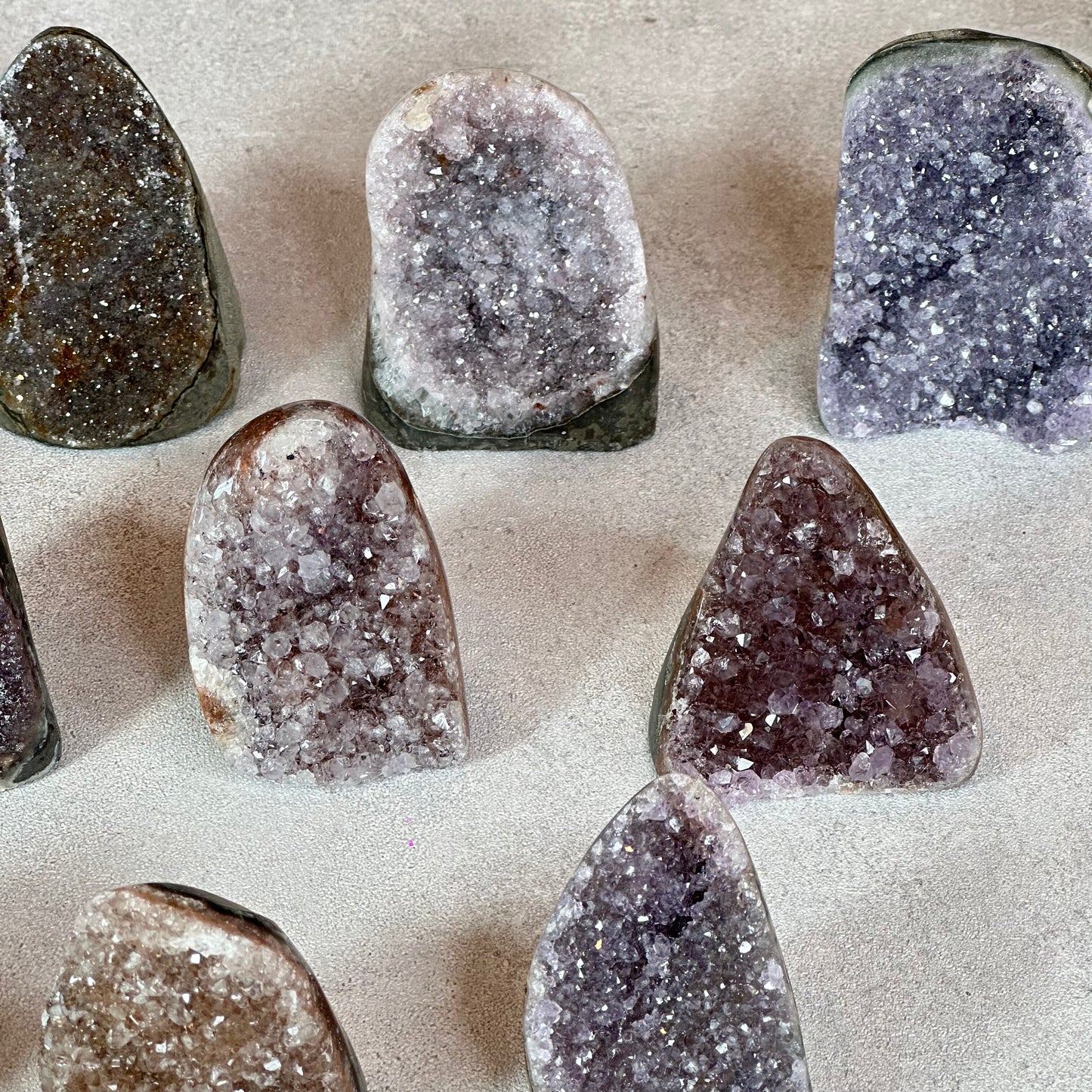 Polished Natural  Bi-Colour Amethyst Cut Base