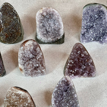 Polished Natural  Bi-Colour Amethyst Cut Base