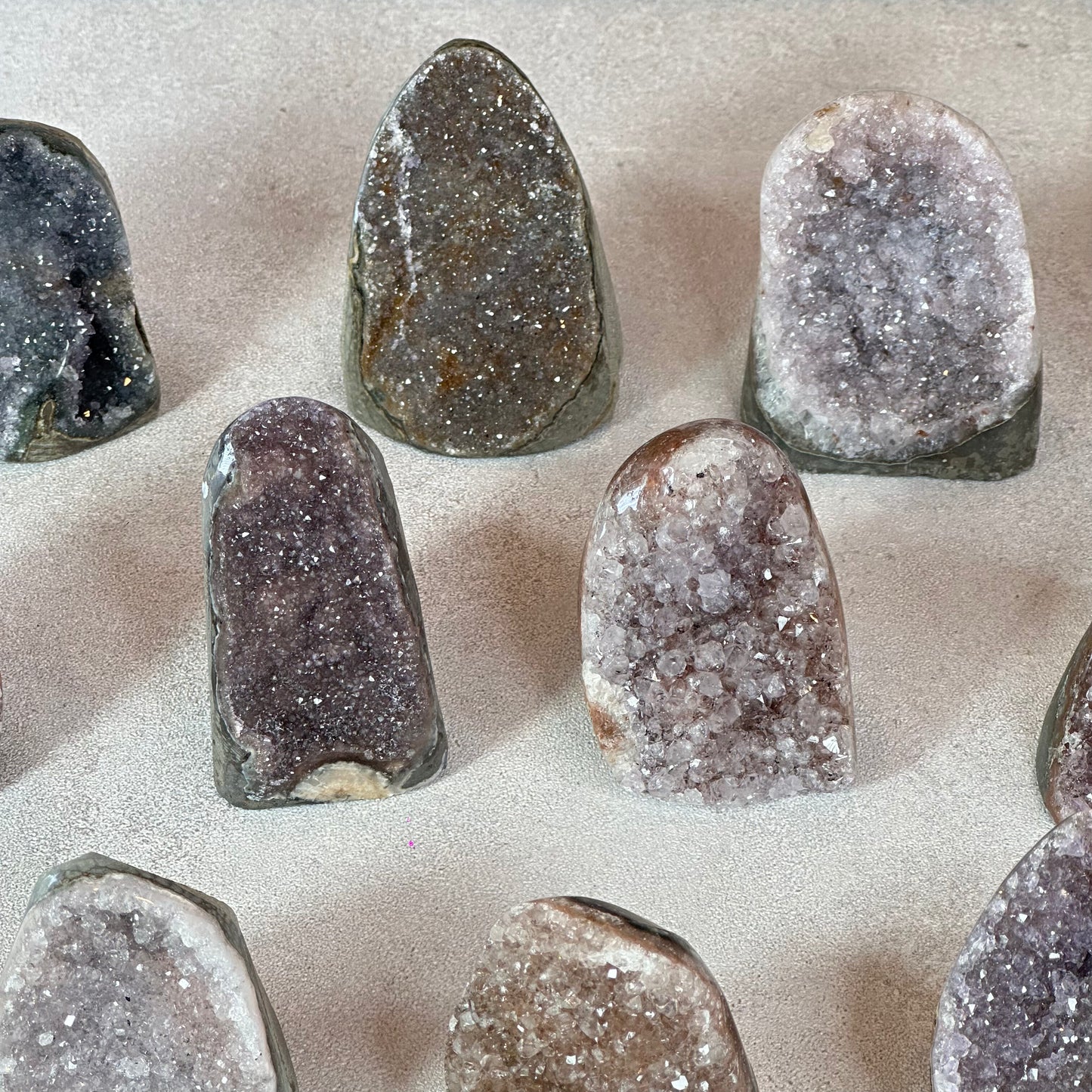 Polished Natural  Bi-Colour Amethyst Cut Base