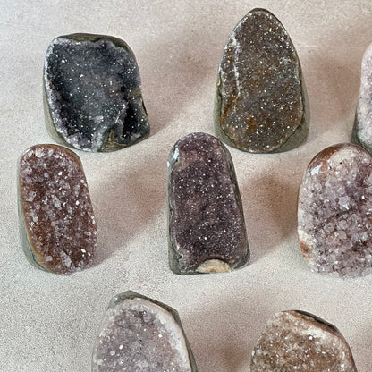 Polished Natural  Bi-Colour Amethyst Cut Base