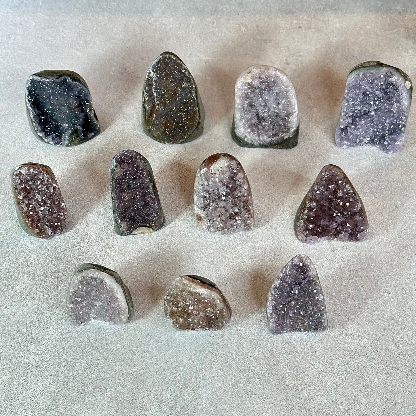 Polished Natural  Bi-Colour Amethyst Cut Base