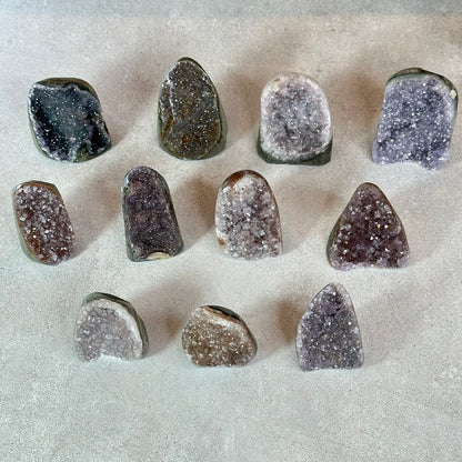 Polished Natural  Bi-Colour Amethyst Cut Base