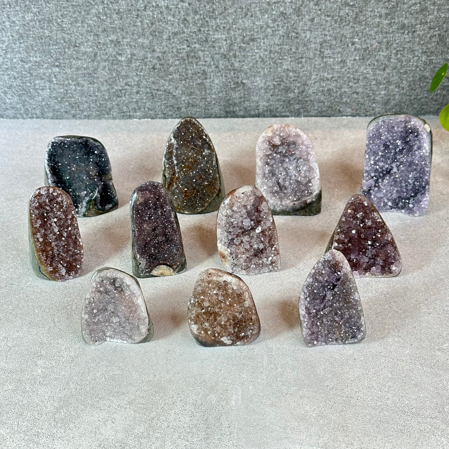 Polished Natural  Bi-Colour Amethyst Cut Base