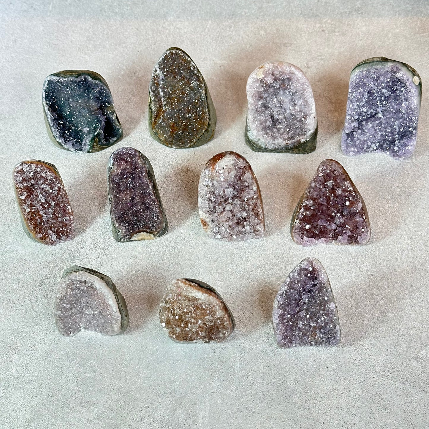 Polished Natural  Bi-Colour Amethyst Cut Base