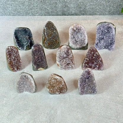 Polished Natural  Bi-Colour Amethyst Cut Base