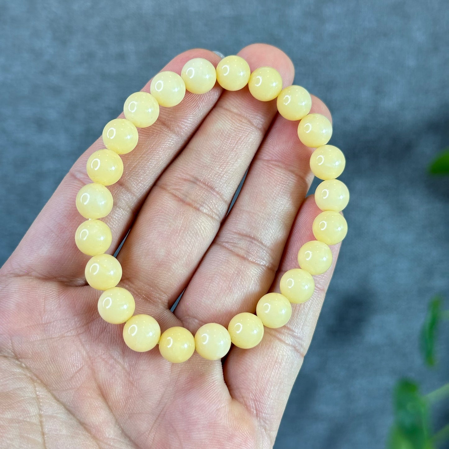 Bracelet Aragonite Jaune Taille 8 mm