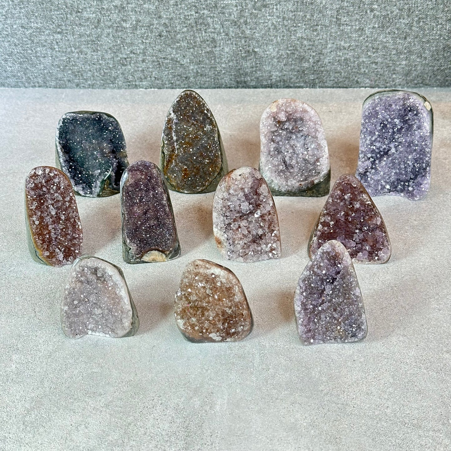 Polished Natural  Bi-Colour Amethyst Cut Base