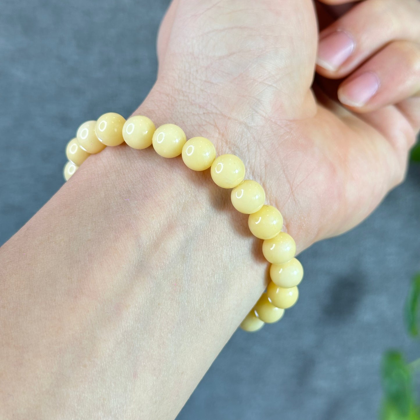 Bracelet Aragonite Jaune Taille 8 mm