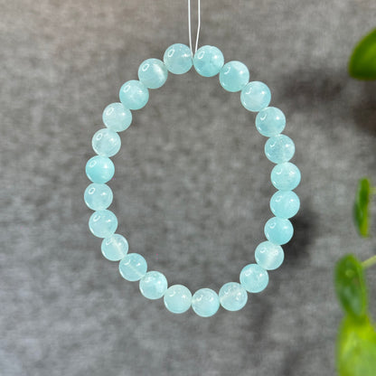 Natural Blue Aragonite Bracelet Size 8 mm
