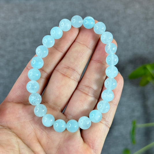 Natural Blue Aragonite Bracelet Size 8 mm