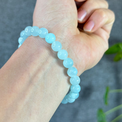 Natural Blue Aragonite Bracelet Size 8 mm